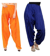 Pure Cotton Solid Women Orange Ink Blue Salwar Pack of 2 Default Title