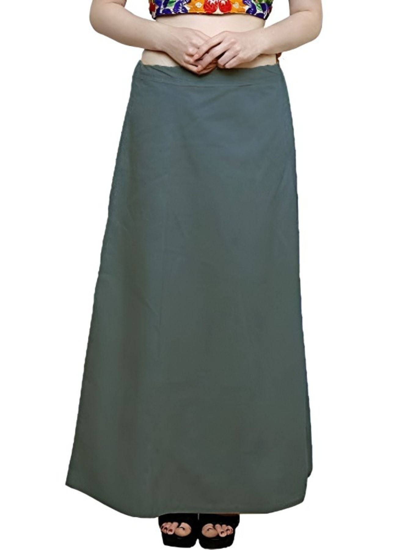 Clothing woman's Elegant Look Ethnic Wear Cotton Petticoat Grey Pack of 1
