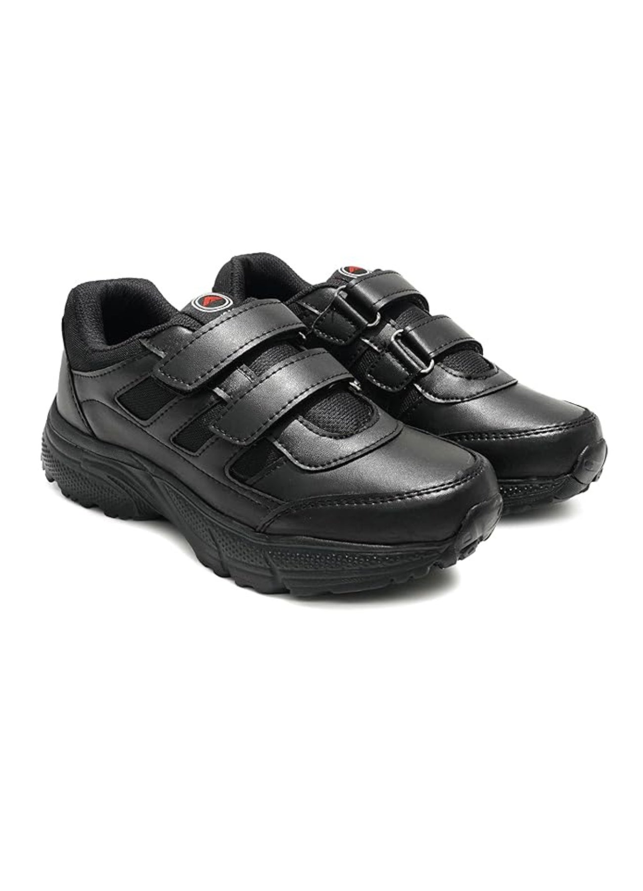 ASIAN Men's & Boys' Casual Velcro Sneakers Running & Walking School Shoes with Easy-to-Wear Straps _Black