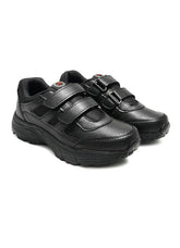 ASIAN Men's & Boys' Casual Velcro Sneakers Running & Walking School Shoes with Easy-to-Wear Straps _Black