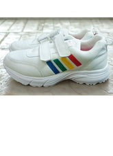 Asian Winner-4 Kids School Shoes | White Velcro Strap Lightweight Sports School Shoes for Boys & Girls | Comfortable Daily Wear Sneakers 8S White
