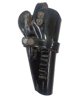 Genuine Leather Gun Pouch / Revolver Holster – Black | Belt Mounted Police & Security Use