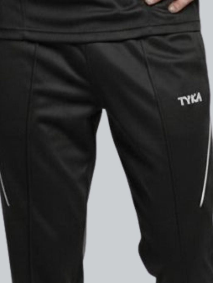 TYKA Prima Men’s Cricket Training Set | Solid Sports T-Shirt & Track Pant Combo | Quick Dry, Lightweight (Black)