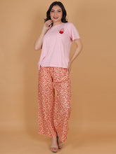 Women's Cream & Red Printed Cotton Palazzo Pants with Pockets – Fits Size L(S to L) and Fits Size XXL (XL to 3XL)