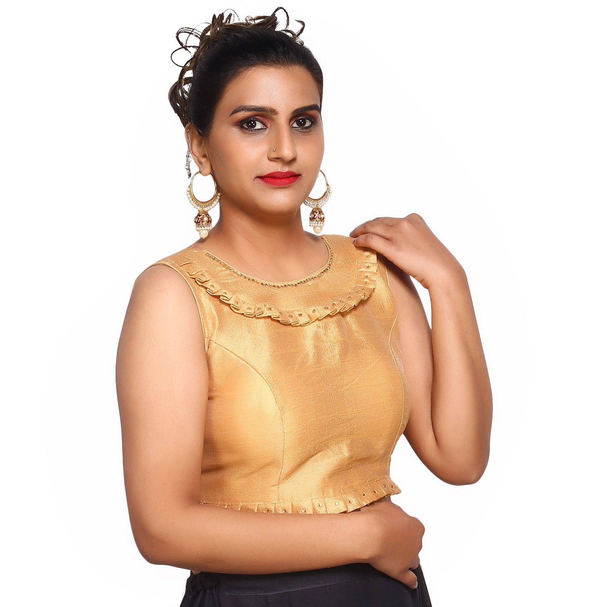Boat Neck Beige Solid Women Blouse