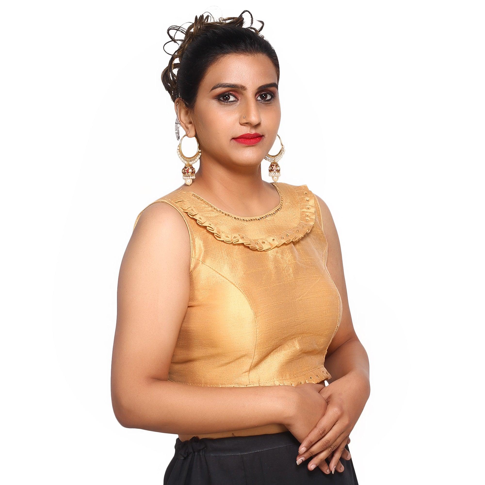 Boat Neck Beige Solid Women Blouse
