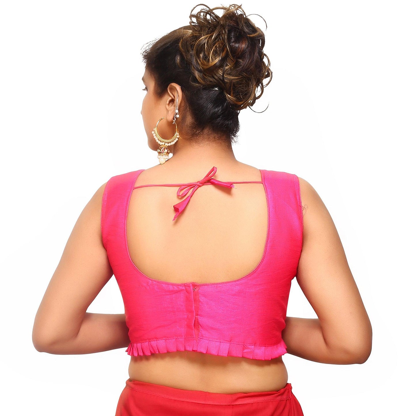 Trendzmy Boat Neck Rani Pink Solid Women Blouse