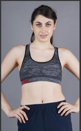 SHIV-NARESH Women Sports Bra Grey S