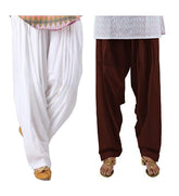 Pure Cotton Solid Women White Coffee Salwar Pack of 2 Default Title