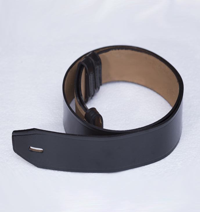 Uniform Black Leather Belt Platins