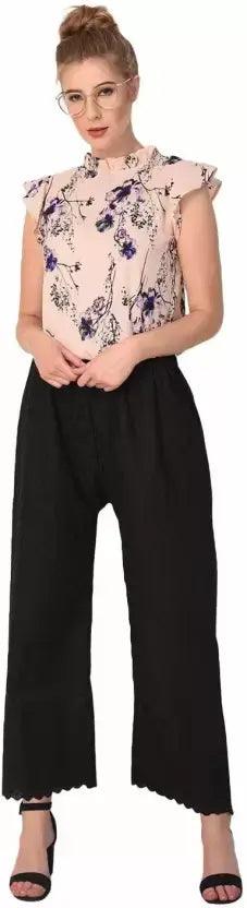 Singhania And Sons Woman's Cotton Chicken Plazzo Black