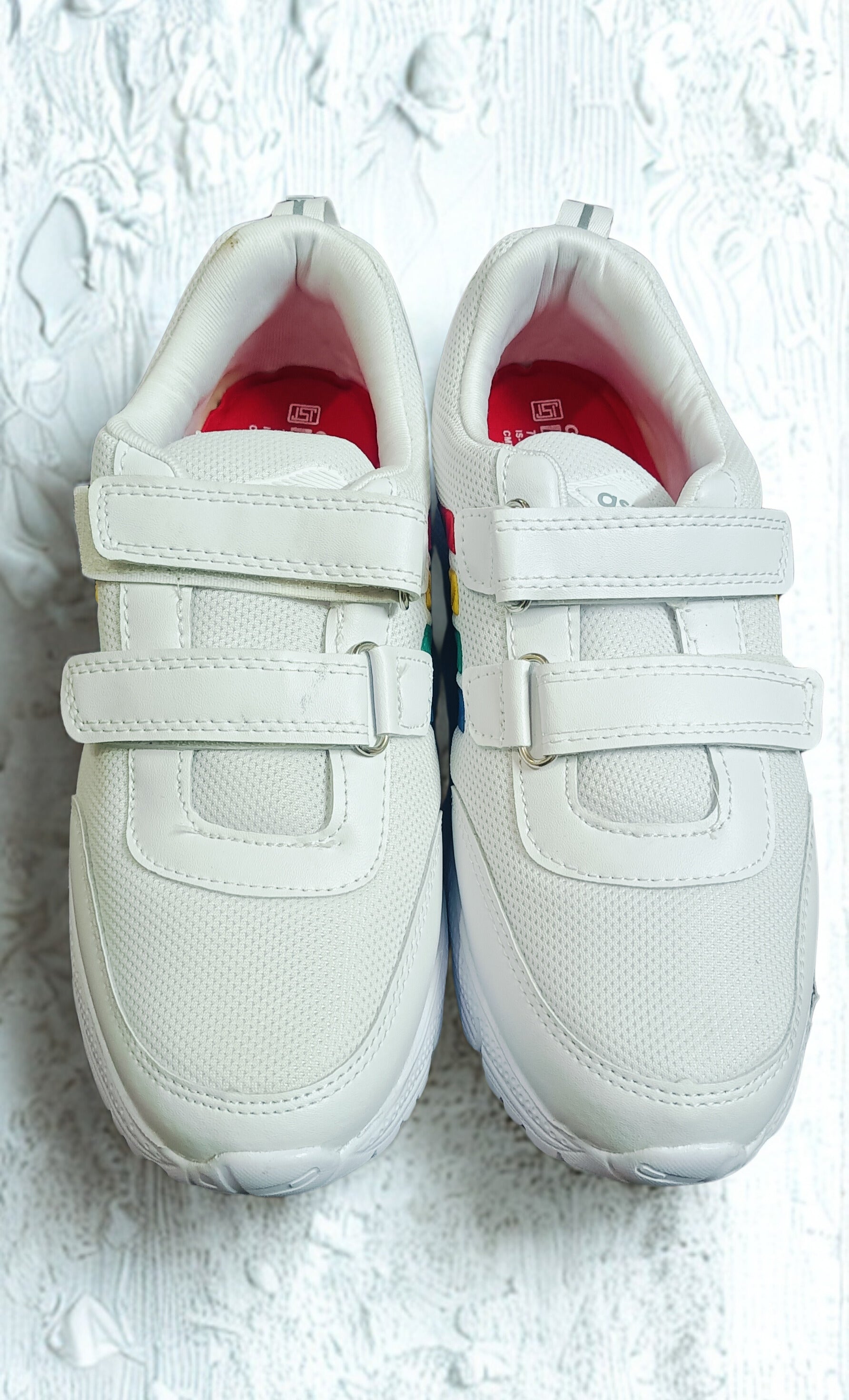 Asian Winner-4 Kids School Shoes | White Velcro Strap Lightweight Sports School Shoes for Boys & Girls | Comfortable Daily Wear Sneakers