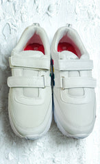 Asian Winner-4 Kids School Shoes | White Velcro Strap Lightweight Sports School Shoes for Boys & Girls | Comfortable Daily Wear Sneakers