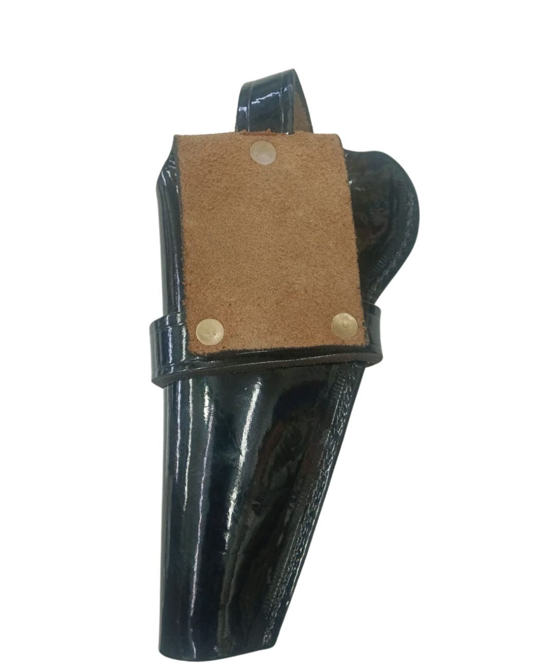 Genuine Leather Gun Pouch / Revolver Holster – Black | Belt Mounted Police & Security Use