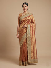 Indian women's fandy Saree - Festive Party Wear Saree with Lace Border