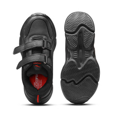 ASIAN Unisex Black & Red Elegant-22 GD Goenka School Shoes with Dual Velcro Straps | Lightweight & Comfortable Kids Sports Shoes