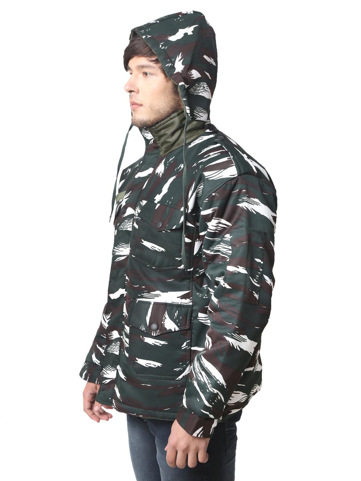 Men Camouflage Quilted Jacket CRPF
