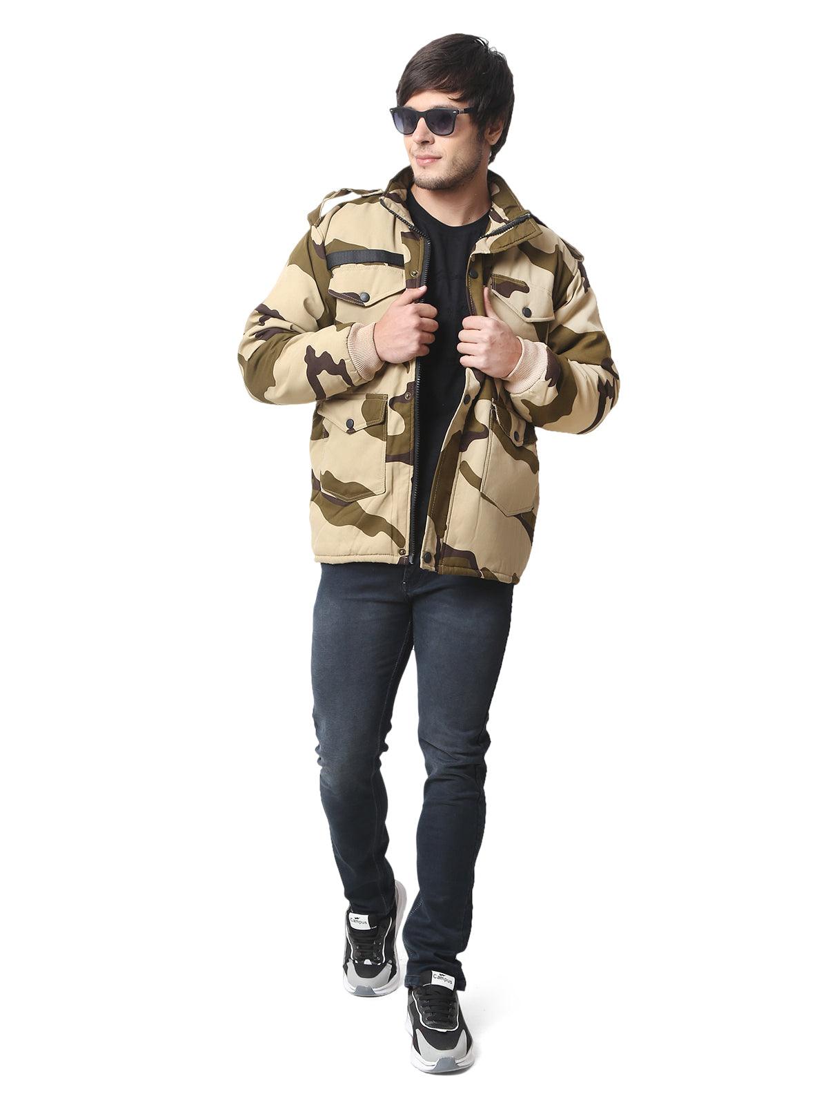 CISF Men Printed Quilted Jacket