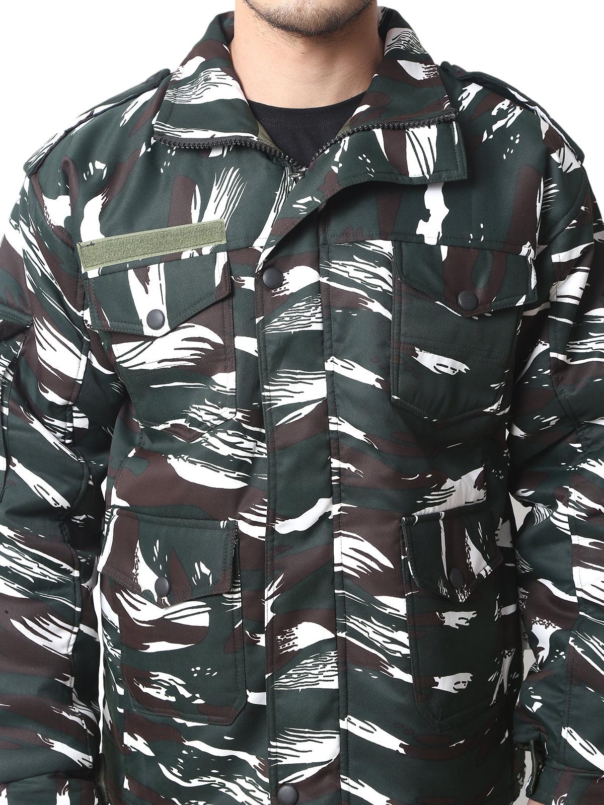 Men Camouflage Quilted Jacket CRPF