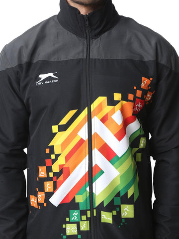 Shiv Naresh KHELO INDIA TRACKSUIT|Sublimated| T.Z WITH INER MESH Black