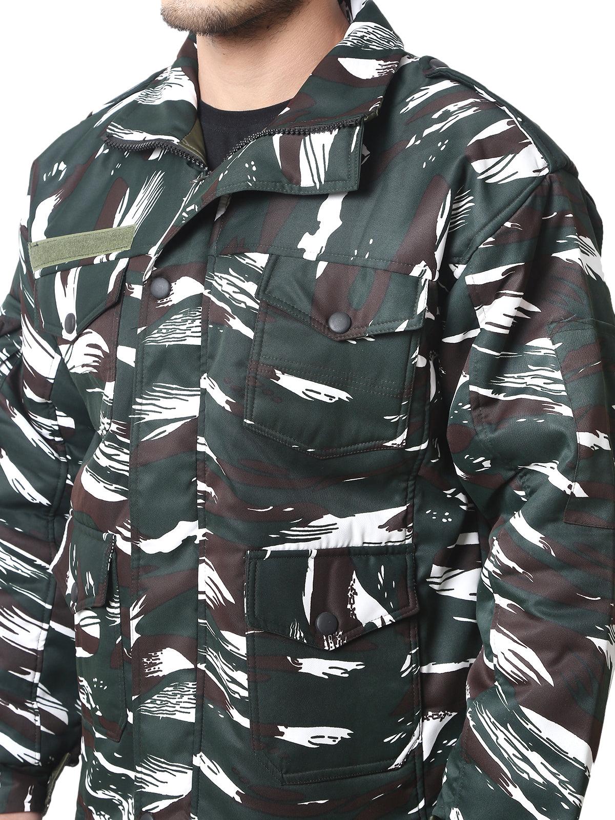 Men Camouflage Quilted Jacket CRPF