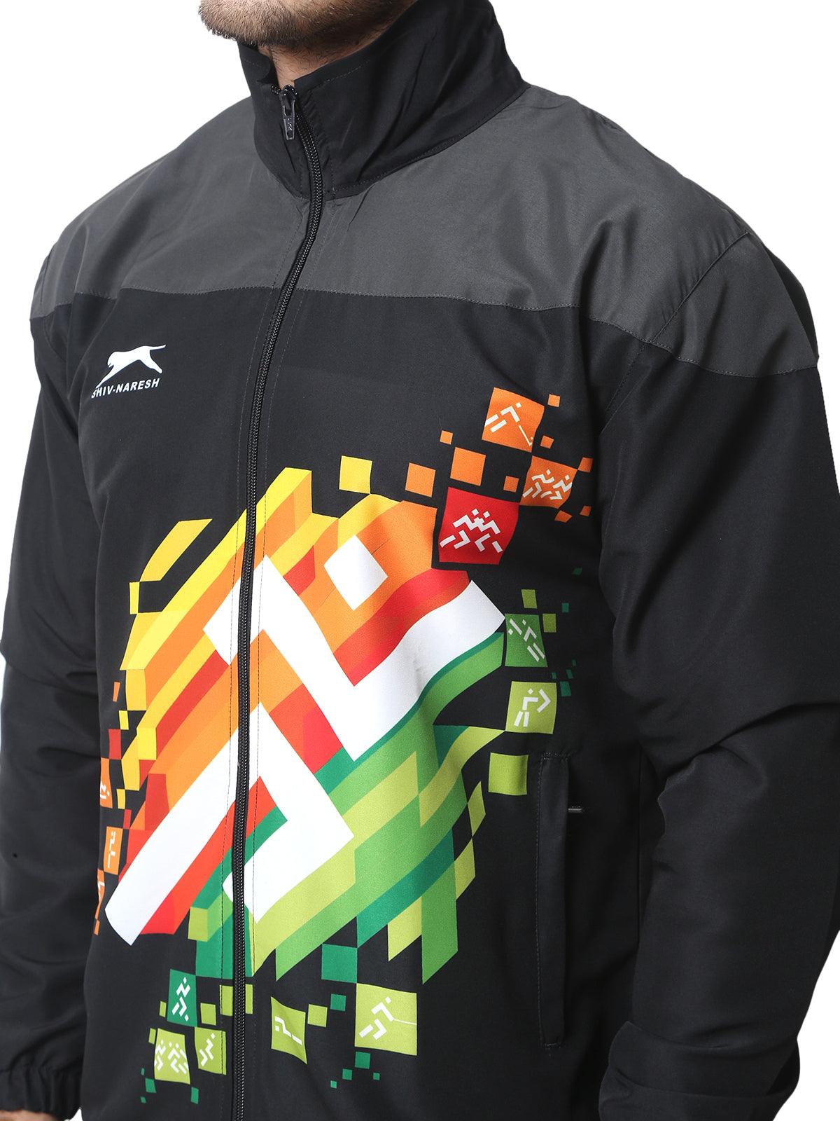 Shiv Naresh KHELO INDIA TRACKSUIT|Sublimated| T.Z WITH INER MESH Black