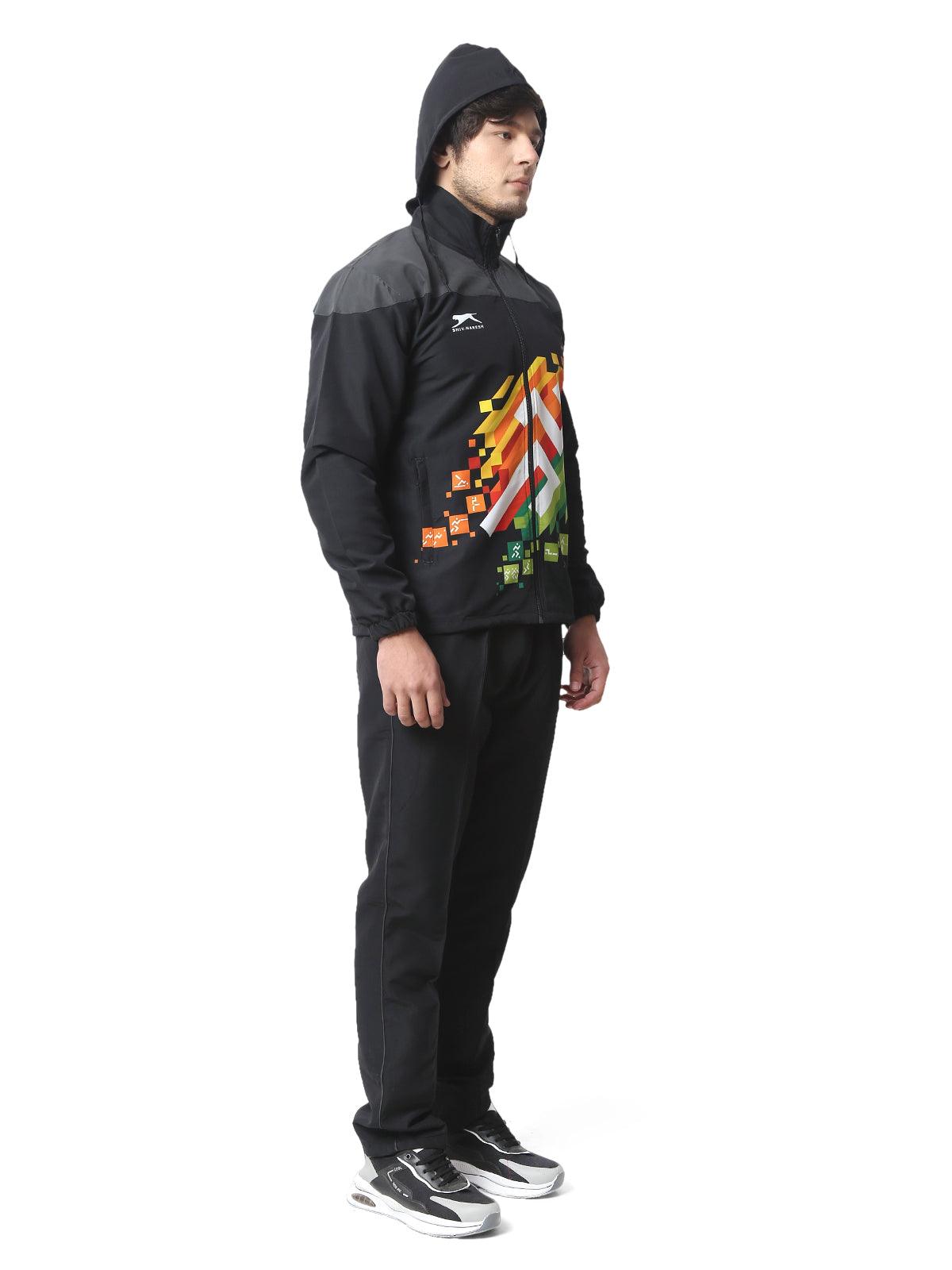 Shiv Naresh KHELO INDIA TRACKSUIT|Sublimated| T.Z WITH INER MESH Black
