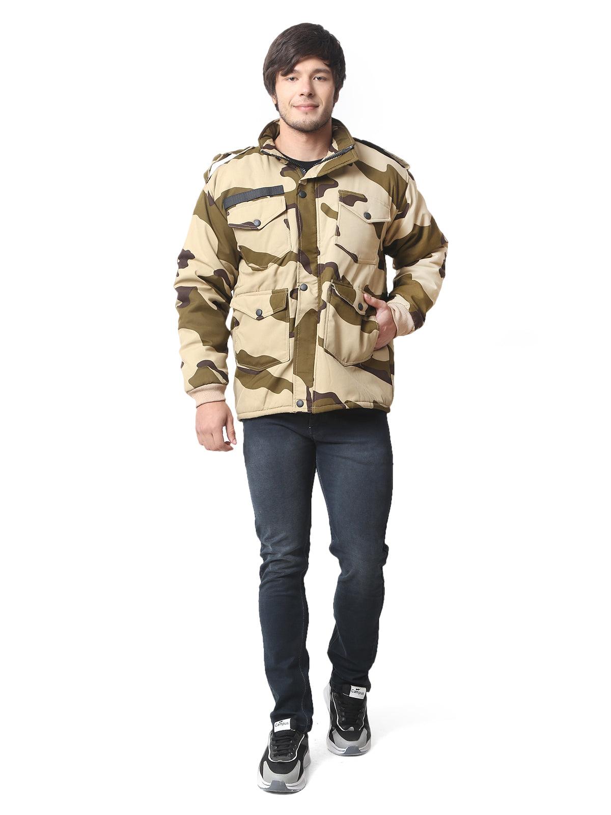 CISF Men Printed Quilted Jacket
