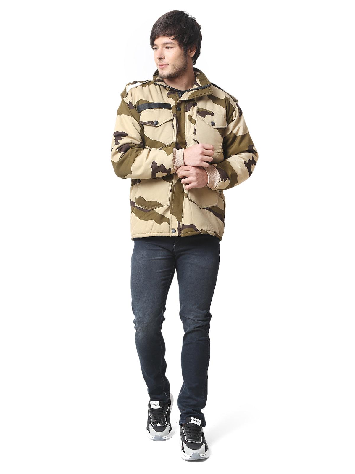 CISF Men Printed Quilted Jacket