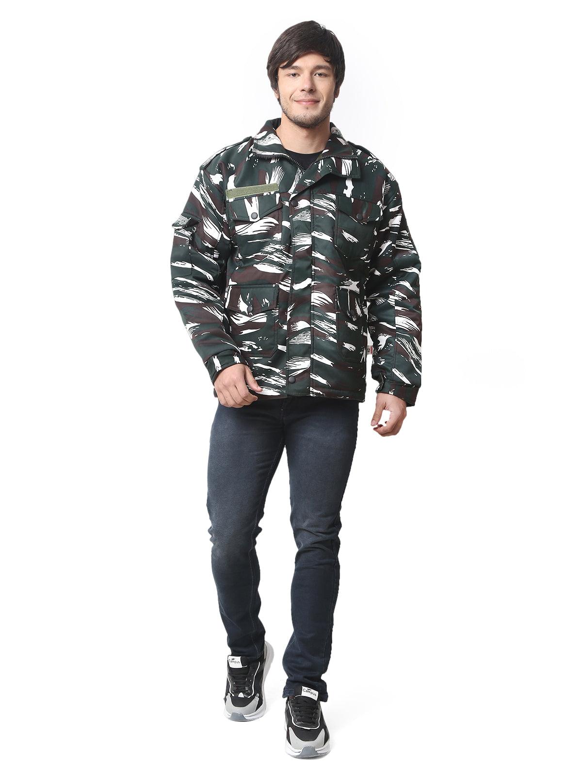 Men Camouflage Quilted Jacket CRPF