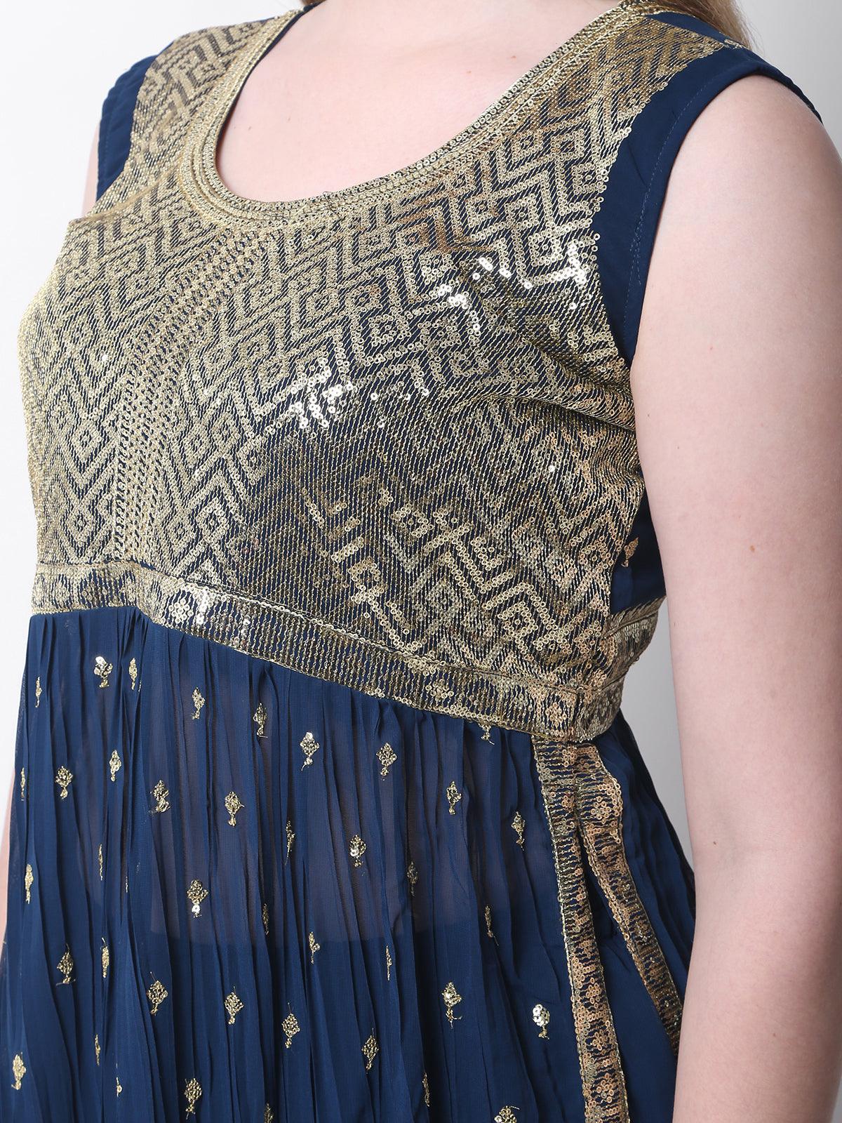 Rayon Embroidery Nyra Cut Kurti With Pants and Dupatta Set For Womens