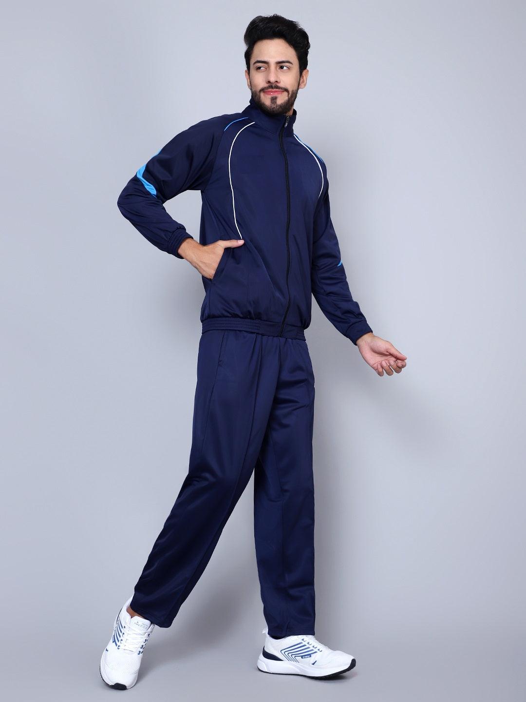 Shiv Naresh Men 445A NAVY/CYAN/WHITE T.P Racer-suit 2.0 Tracksuit