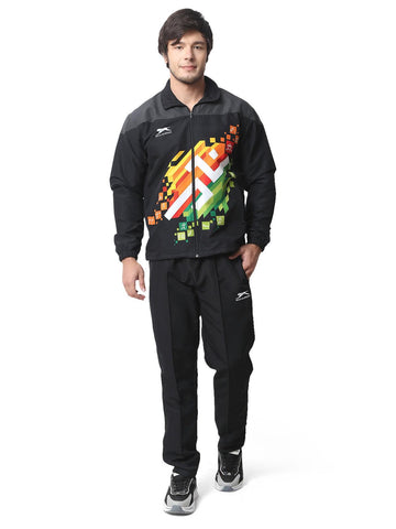 Shiv Naresh KHELO INDIA TRACKSUIT|Sublimated| T.Z WITH INER MESH Black