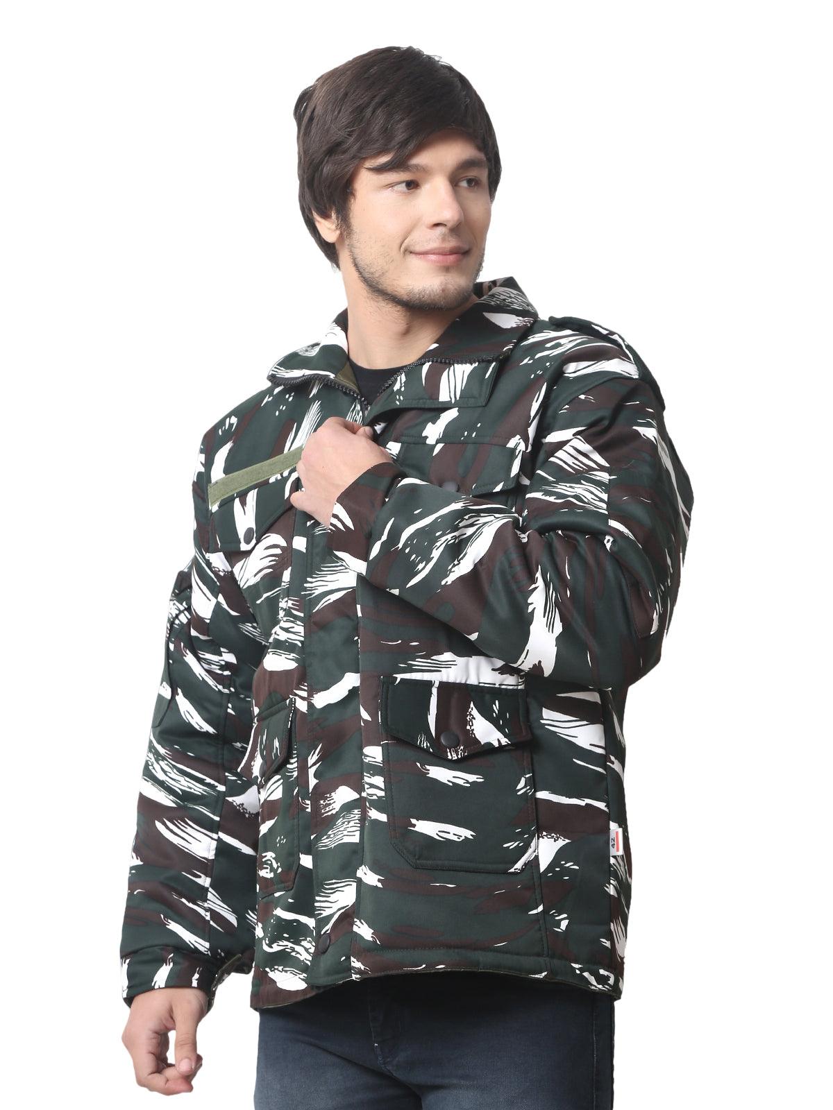 Men Camouflage Quilted Jacket CRPF