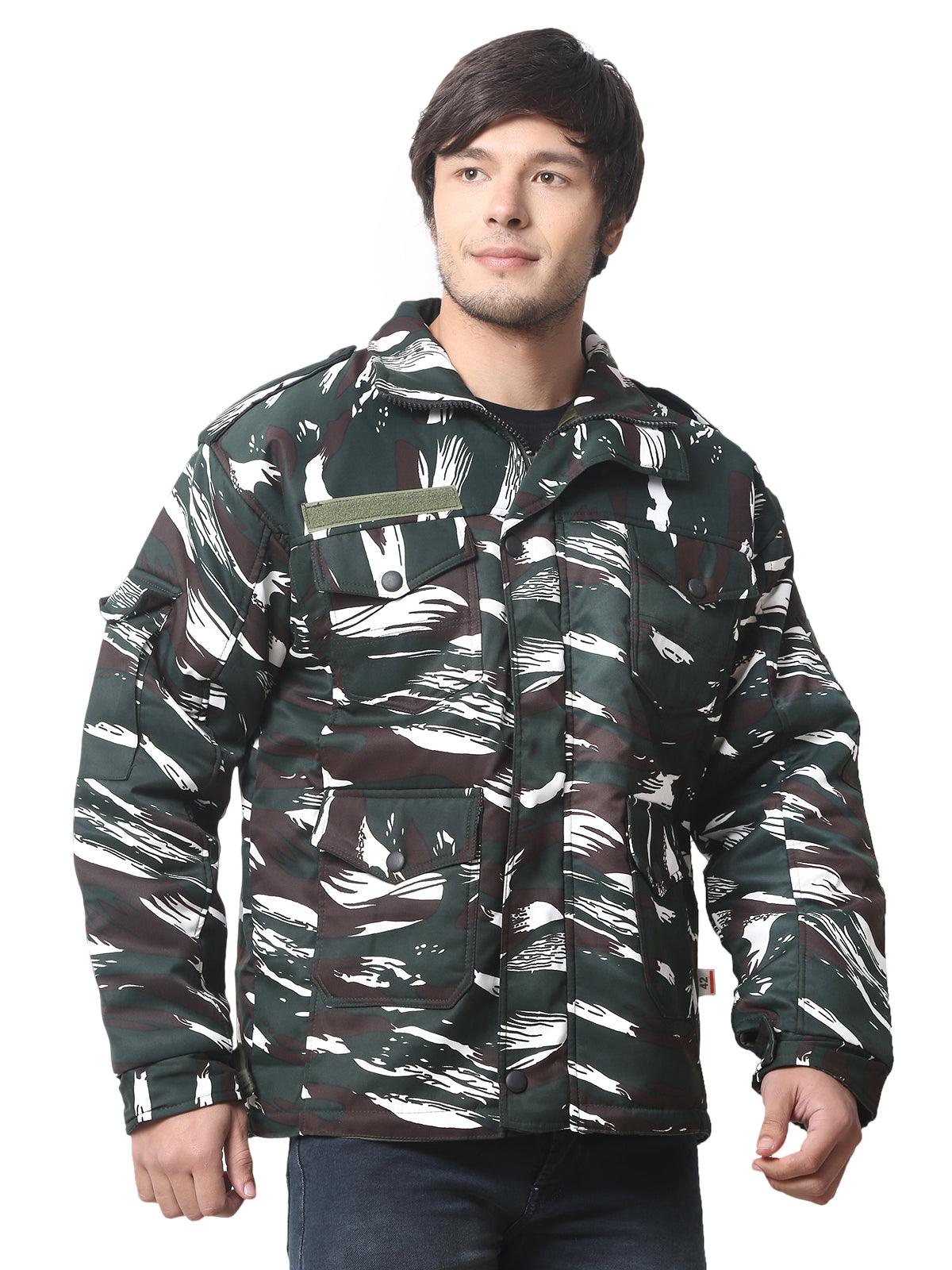 Men Camouflage Quilted Jacket CRPF