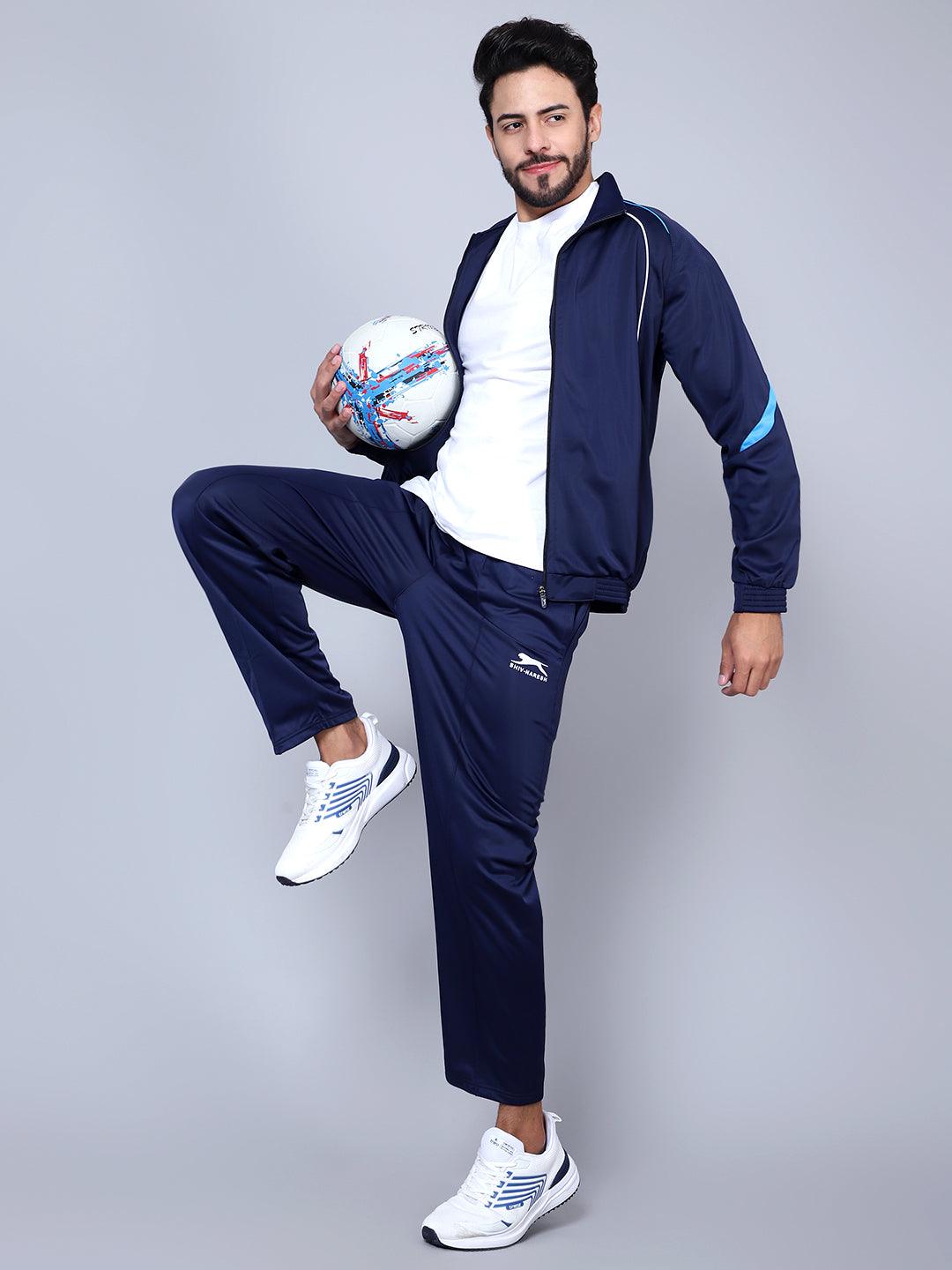 Shiv Naresh Men 445A NAVY/CYAN/WHITE T.P Racer-suit 2.0 Tracksuit