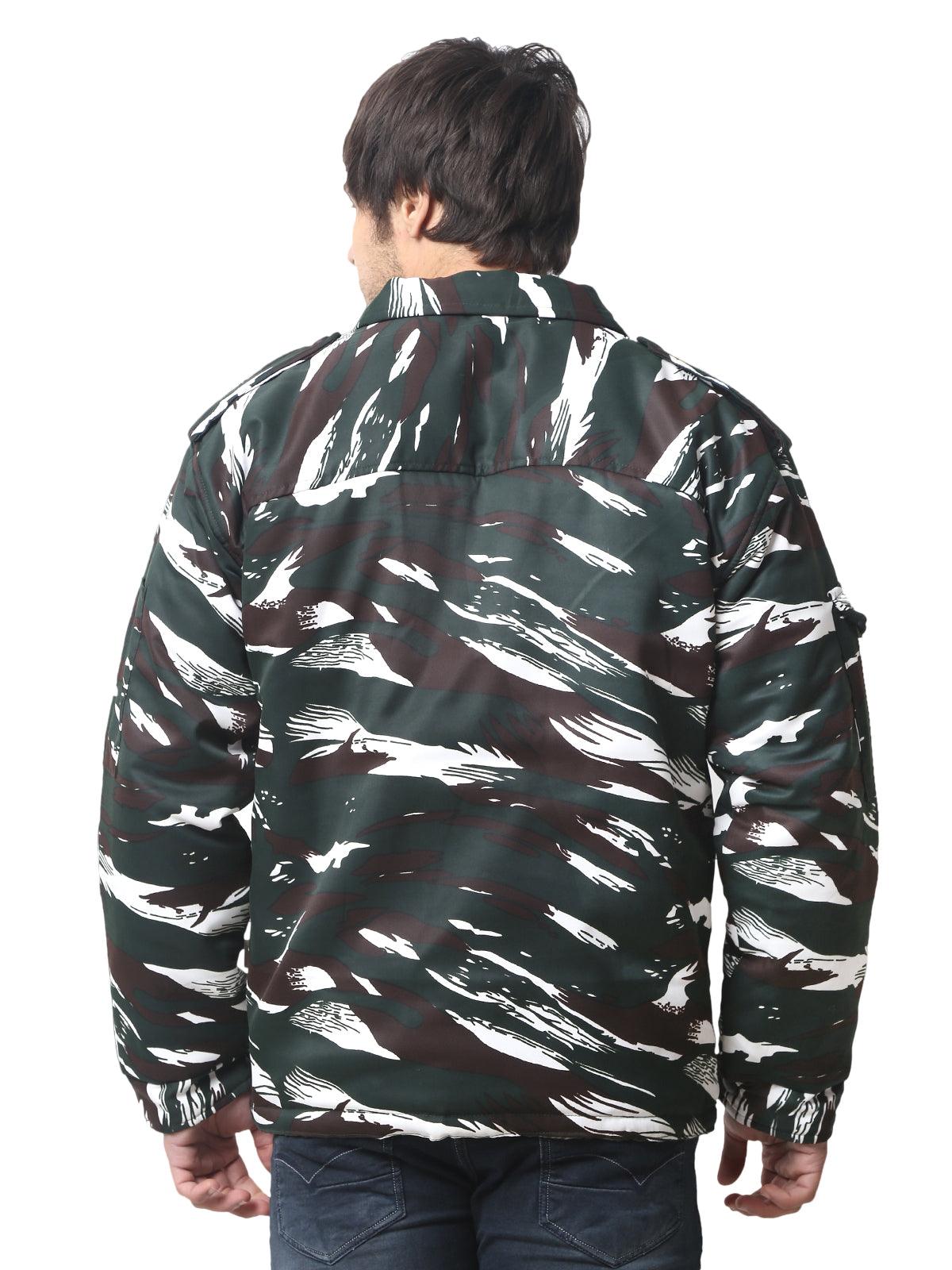 Men Camouflage Quilted Jacket CRPF