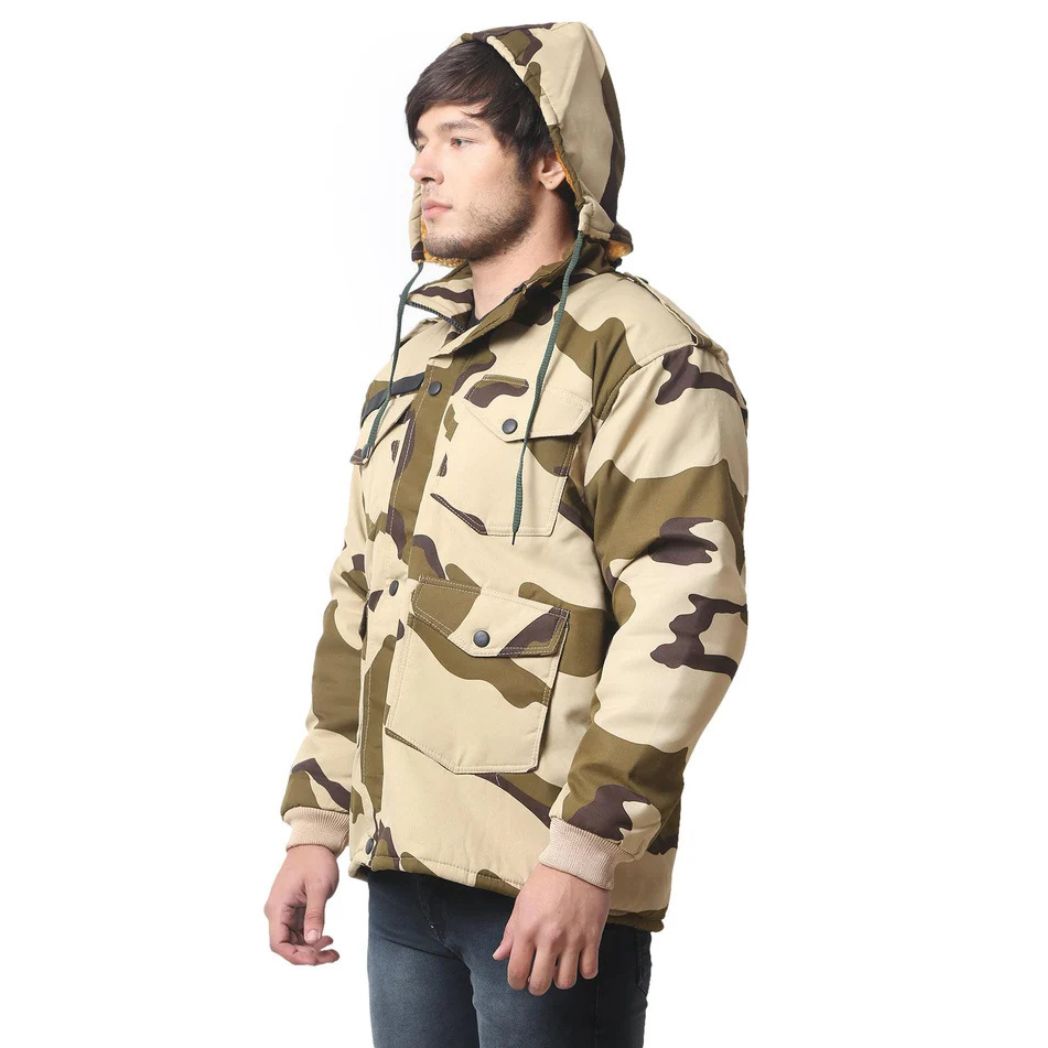 CISF Men Printed Quilted Jacket