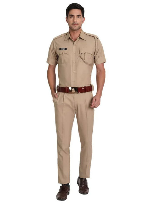 Police Khaki Half Sleeves Shirt and Trouser - Uniform/Vardi