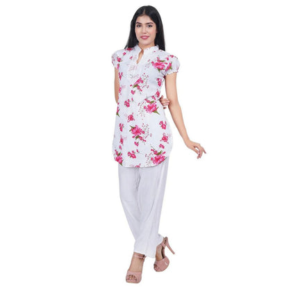 Women Red Printed Straight Kurta