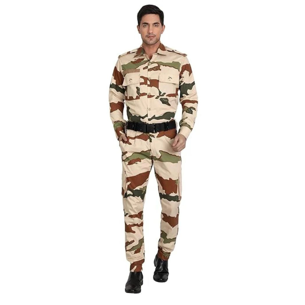 ITBP Original Camouflage Fabric | Premium Military Pattern Cloth | Durable Uniform & Utility Fabric 3 meter