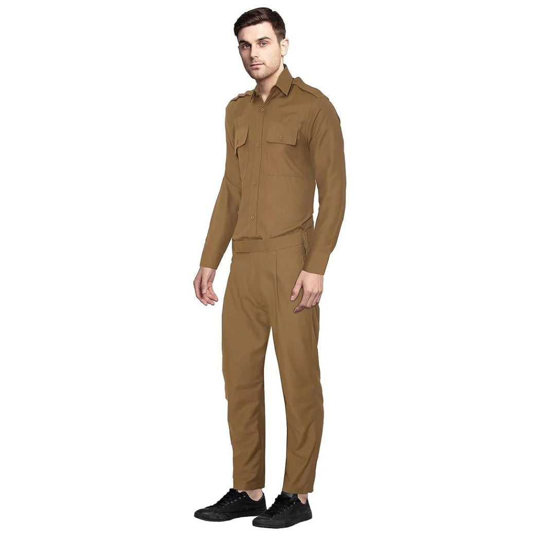 Men's cotton blend Uniform Dress_khaki