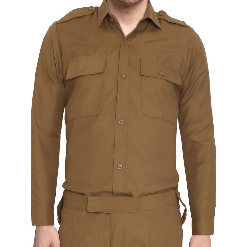 Men's cotton blend Uniform Dress_khaki