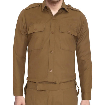 Men's cotton blend Uniform Dress_khaki