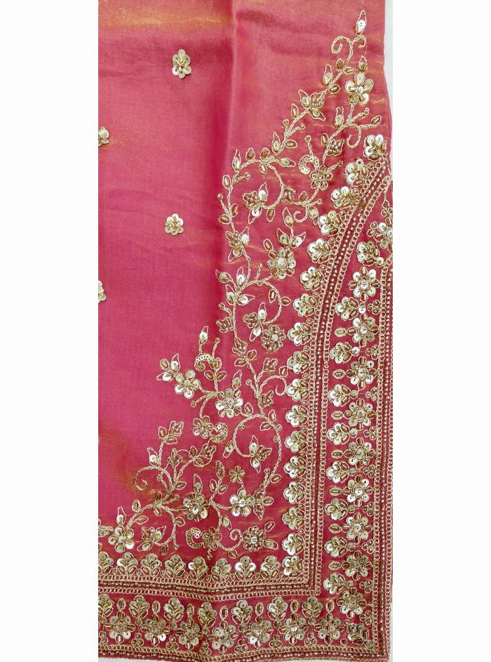 Women Elegant Onion Pink Art Silk Blend Lehenga Set with Intricate Handwork