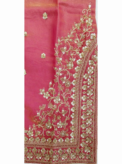 Women Elegant Onion Pink Art Silk Blend Lehenga Set with Intricate Handwork
