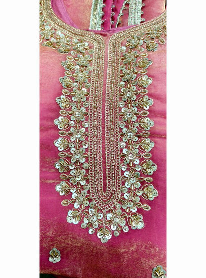 Women Elegant Onion Pink Art Silk Blend Lehenga Set with Intricate Handwork