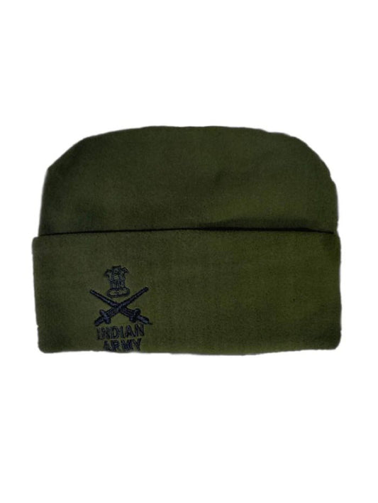 Indian Army Military Woolen Caps for Men & Women, Topa for Winter Season Caps Green Pack Of 2