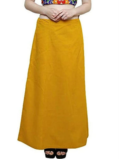 Clothing woman's Elegant Look Ethnic Wear Cotton Petticoat Gold Pack of 1