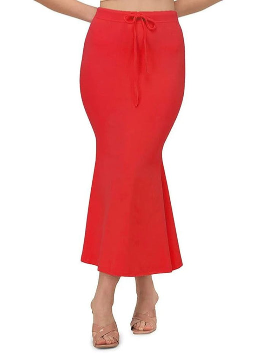 Apparels Saree Shapewear Red Color for Women's | Lycra Stretchable Under Skirts Petticoat | Fish Cut for Everyday Comfort Wear